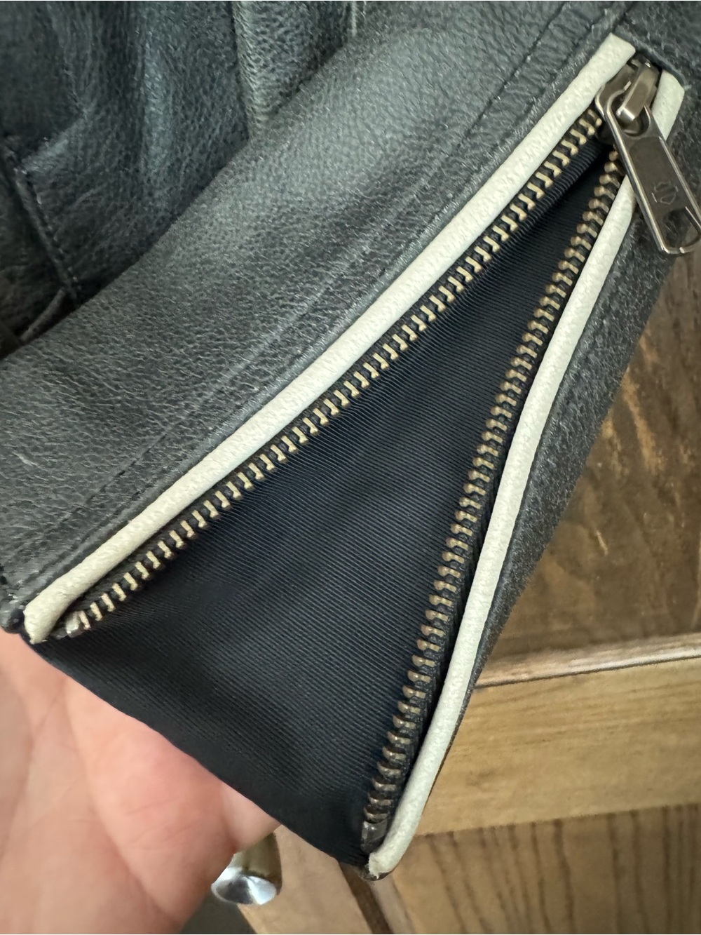 Harley-Davidson Black Cream & Orange Leather Riding Jacket - Picture 4 of 12